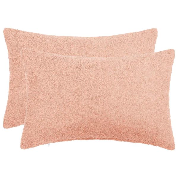 vidaXL Poťah na podložku 2 pcs HEERLEN Ružová 40 x 60 cm Bouclé