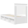 vidaXL Rám postele Biela 75 x 190 cm Masívne borovicové drevo