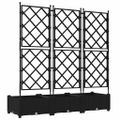 vidaXL Záhradný kvetináč 3 ks Čierna 120 x 40 x 125,5 cm PP