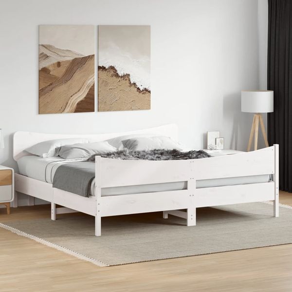 vidaXL Posteľ bez matraca biela 200x200 cm masívna borovica