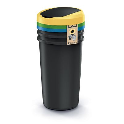 Kôš odpadkový COMPACTA R FLAP SET čierny 3x50l