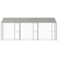 vidaXL Klietka pre psa s strechou Strieborná 600 x 200 x 256 cm