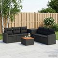 vidaXL Sada pohoviek 8 ks Čierna Poly ratan a oceľ