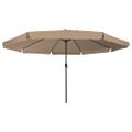 vidaXL Záhradný slnečník 394 x 394 x 248 cm Polyester a oceľ Sivohnedá