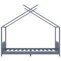 vidaXL Detský posteľný rám sivý 90x200 cm borovicový masív
