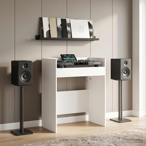 vidaXL DJ stôl Biela 62 x 45 x 102 cm Kompozitné drevo