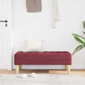 vidaXL lavička s vankúšom Víno červené 113 x 57 x 39 cm látka