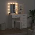 vidaXL Toaletný stolík 2 ks Biela 50 x 41 x 135 cm Kompozitné drevo