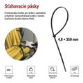 Sťahovacia páska 350×4,8, čierna, 100 ks