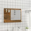 vidaXL Kúpeľňové zrkadlo dymový dub 60x10,5x45 cm spracované drevo