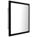 vidaXL Kúpeľňové zrkadlo s LED, čierne 40x8,5x37 cm, akryl