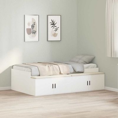 vidaXL Rám postele so zásuvkou Biela 80 x 200 cm Kompozitné drevo