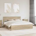 vidaXL Rám postele Sonoma 200 x 200 cm Kompozitné drevo