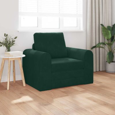 vidaXL Rozkladacia posteľ Tmavozelená 98 x 71 x 83 cm Zamat