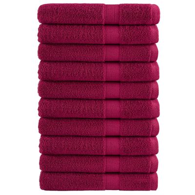 vidaXL Prémiové uteráky do sauny SOLUND 10ks bordové 80x200cm 600 g/m2