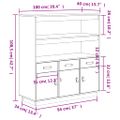 vidaXL Vysoká skrinka sivá 100x40x108,5 cm masívna borovica