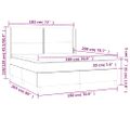 vidaXL Posteľný rám boxsping matrac a LED tmavomodrý 180x200 cm zamat