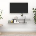 vidaXL Nástenná TV polica, čierna 125x18x23 cm, kompozitné drevo