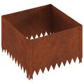 vidaXL Obrubník trávnika 4 ks 60 x 60 x 35 cm Oceľ Hrdzavý