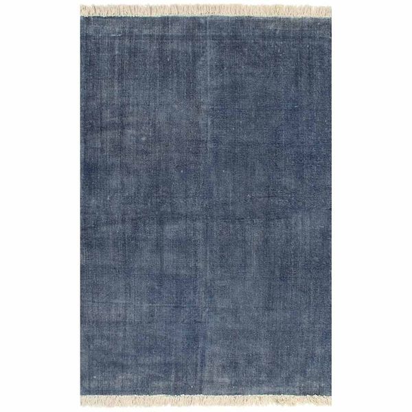 vidaXL Kilim Koberec z bavlny 160x230 cm modrý