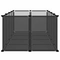 vidaXL Klietka pre malé zvieratá čierna 144x74x46,5 cm PP a oceľ