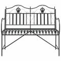 vidaXL Záhradná lavička 2 -Seater 103,5 x 59 x 89 cm Oceľ Čierna