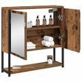 vidaXL Zrkadlová skrinka Staré drevo 60 x 16 x 60 cm Kompozitné drevo