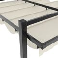 vidaXL Záhradný altánok so zaťahovacou strechou krémový 3x3 m hliník