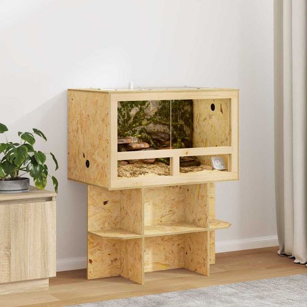 vidaXL Terárium Hnedá 80 x 50 x 50 cm OSB