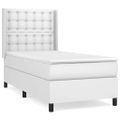 vidaXL Boxspring posteľ s matracom biela 90x190 cm umelá koža