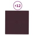 vidaXL Nástenné panely 12 ks fialové 30x30 cm látkové 1,08 m²