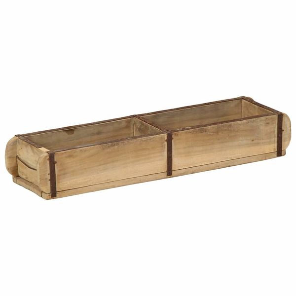 vidaXL Podnos s úložiskom Hnedá 57 x 15 x 9 cm Masívne obnovené drevo