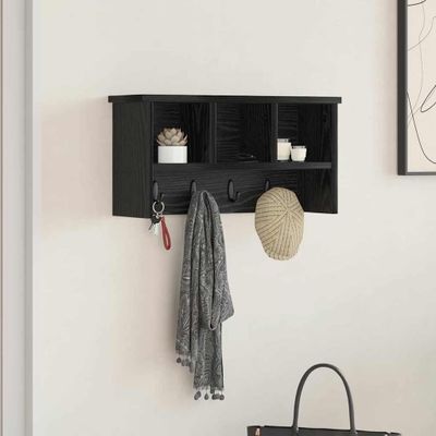 vidaXL Vešiak na stenu Čierny dub 50 x 16 x 26 cm Kompozitné drevo