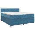 vidaXL Posteľ boxspring s matracom Tmavomodrá 200 x 200 cm Zamat