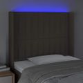 vidaXL Čelo postele s LED sivohnedé 83x16x118/128 cm látka