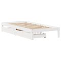 vidaXL Posteľný rám so zásuvkami biely 90x190 cm masívna borovica