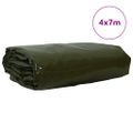 vidaXL Tarpaulin 650g / m² Olivovo zelená 4 x 7 m Plátno s PVC povrchom