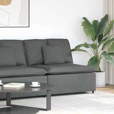 vidaXL Modulová stredová pohovka s vankúšmi, tmavosivá 100 cm