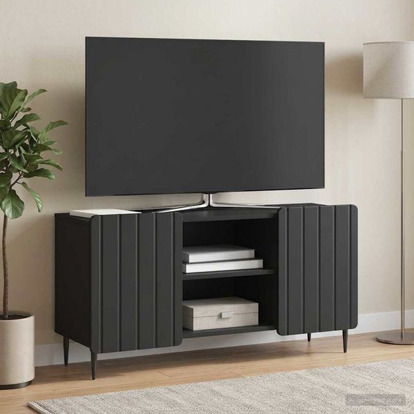 vidaXL TV skrinka Čierna 102 x 34,5 x 52 cm Kompozitné drevo