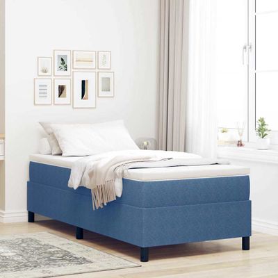 vidaXL Platformový rám postele Modrá 90 x 190 cm Kordúrová tkanina