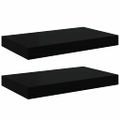 vidaXL Plávajúce nástenné police 2 ks, čierne 40x23,5x3,8 cm, MDF