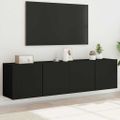 vidaXL TV skrinky nástenné 2 ks čierne 80x30x41 cm