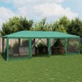vidaXL Párty stan s 12 sieťkovanými bočnými stenami zelený 8x4 m HDPE