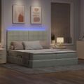 vidaXL LED úložná posteľ s matracom Svetlosivá 200 x 200 cm Zamat