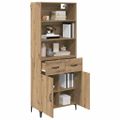 vidaXL Highboard Remeselný dub 69,5 x 34 x 180 cm Kompozitné drevo