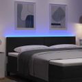 vidaXL LED hlavová doska s LED pásikmi Čierny 180 cm látka