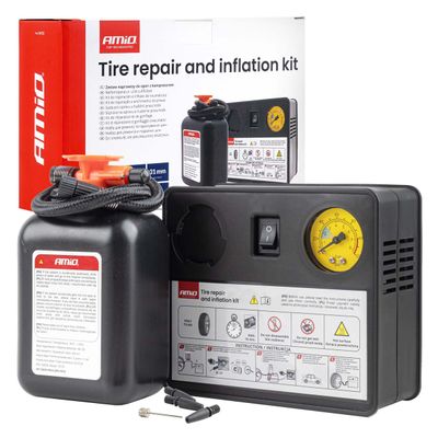 Súprava na opravu a hustenie pneumatík 31mm 12V AMIO-04930
