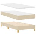 vidaXL Posteľ s pružinovým rámom s vankúšom Krémová 100 x 200 cm látka