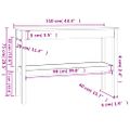 vidaXL Konzolový stolík sivý 110x40x75 cm masívne borovicové drevo