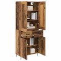 vidaXL Highboard Staré drevo 69,5 x 34 x 180 cm Kompozitné drevo